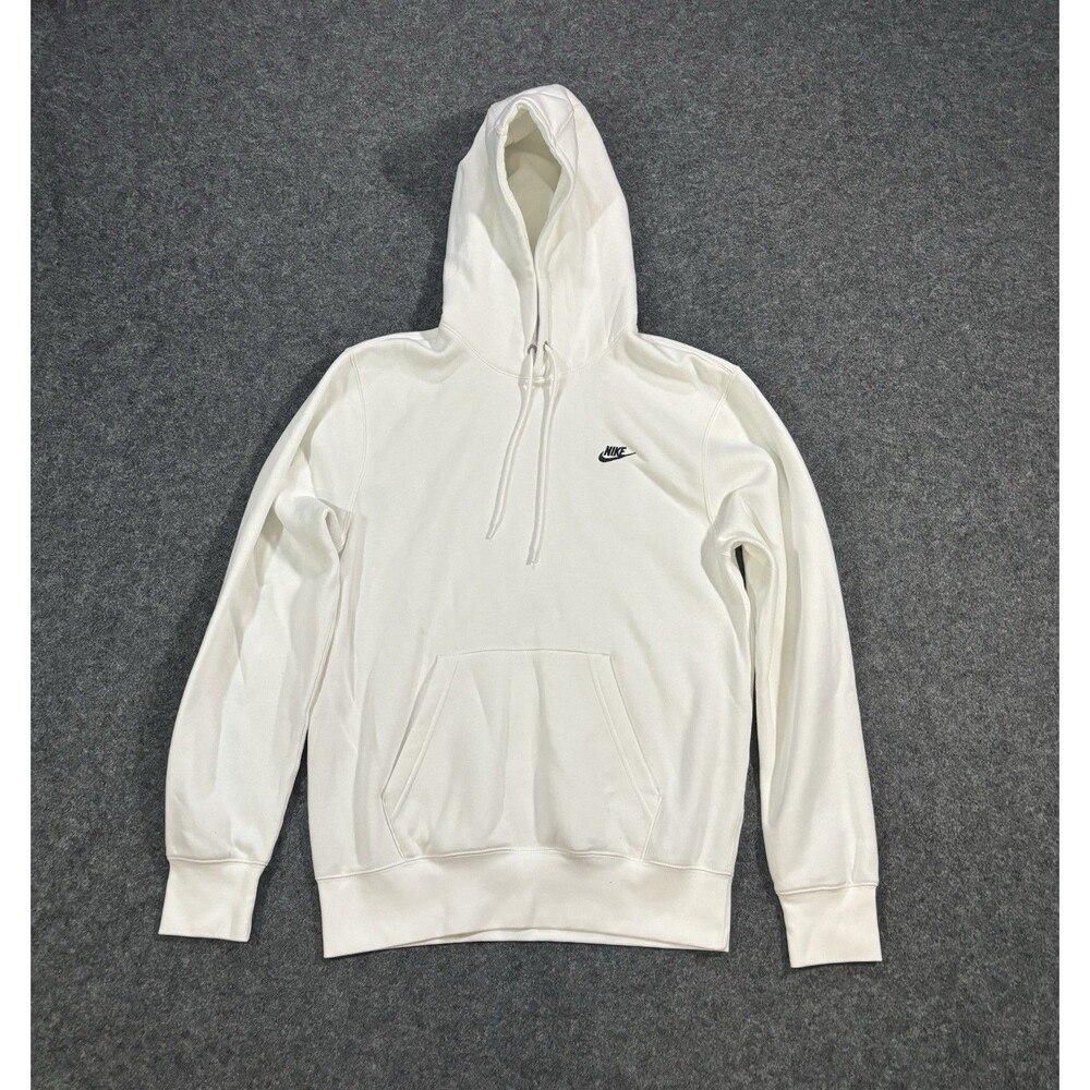 Nike Club Fleece Hoodie Size Small Pullover White